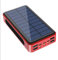 Power Bank Solar Power Bank 50000Mah, Solar Portable Charger 2020 Newest With 4 Usb Outputs & Type-C Input Waterproof 28 Led Portable Flashlight Battery Pack For Outdoor Activities,Red