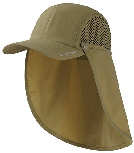 Bassdash UPF 50 + Gorra de Pesca Plegable Gorra de béisbol, con Tapa de Cuello extraíble, portátil, Adecuada para Senderismo de Golf Masculino y Femenino