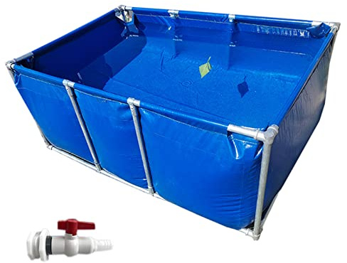 Citerne Souple, Poche à Eau Bleu Piscine Pour Animaux De Compagnie Très Grande, Piscine D'aquarium Pour Poissons/ Canards/ Oies，jardin Réservoir D'aquaculture, Piscine Hors Sol À Cadre(2x1x0.7m(6.5x3.