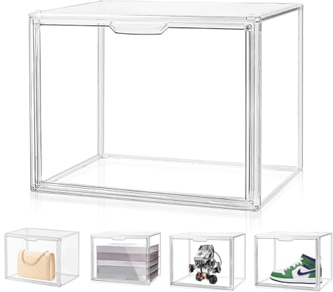 Acryl Vitrine Klarsicht Aufbewahrungsbox Countertop Würfel für Sammlerstücke, Action-Figuren, Miniaturfiguren Staubdichter Schutz Aufbewahren & Organisieren (36.5x28x22cm)