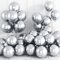 Luftballons Metallic Silber 30 Stück 12 Zoll Chrom Silber Luftballons Glänzend Retro Dicke Latex Helium Partyballon Set für Babyparty Hochzeitstag Verlobung Jubiläum Geburtstag Feier Party Dekoration