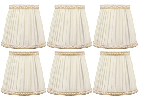 6 Pcs Abat-jour en Tissu, 9 x 13 x 14 cm Adapté aux Ampoules E14, Accessoires D'éclairage de Lustre de Chevet, D'abat-Jour Mural de Style Nordiques pour Lampes de Table, Lustres, Appliques Murales