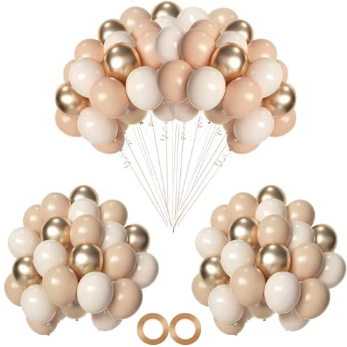 Q-WOOFF 60 Aprikosen-Ballon-Set, 12 Zoll, Beige Ballongirlande, Braune Geburtstagsballons, Heliumballons, Geburtstagsballons, Partydekorationen, Partydekorationen, Hochzeitsballons.