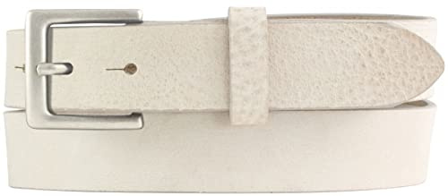 BELTINGER Herren-Gürtel aus weichem Vollrindleder Vintage-Look 3 cm | Leder-Gürtel für Herren 30mm | Schmaler Gürtel Used-Look | Mist 85cm