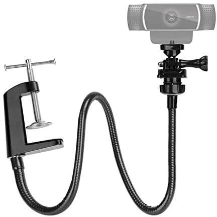 DUnLap Webcam Webcam-Stand Flexible Schreibtisch-Halterung Schwanenhals-Klammer-Klammerhalterung Metall + Kunststoff-Kamerahalter for alle 1/4 Schraubweb-Kameras Hd Webcam