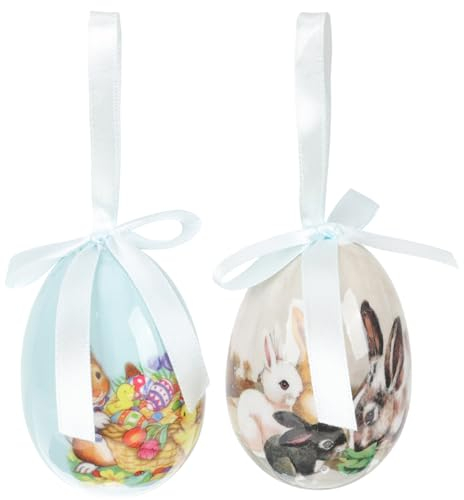 AOKWAWALIY Ostereier, bunt, Osterdekoration, Frühlings-Ei-Dekoration, Hasen-Ornament, Basteln, Osterei, Ostern, einzigartige Dekoration, kreativer Osteranhänger, Osterdekoration,