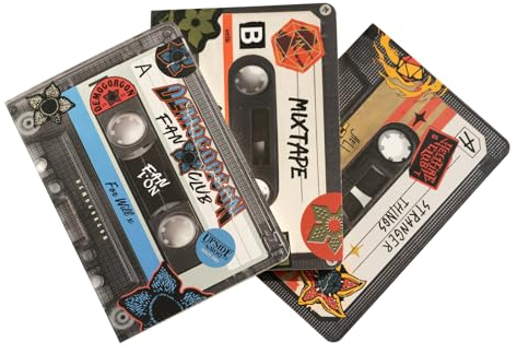 Grupo Erik 3er Pack Stranger Things Notizbücher A6 - Notizbuch klein - 1 Notizbuch Liniert, 1 Dotted und 1 Blanko - Notizblock A6 Beige