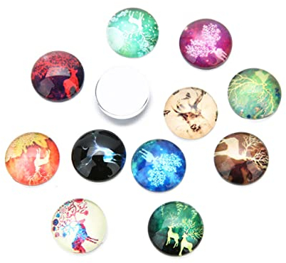 HAPINARY 20St Elch-Glasring Kieselsteine zum Basteln Schmuck Dekorative Glassteine DIY Glasflicken Fliese edelsteine runder Cabochon Glas Flecken Diamant Kuchenform Zubehör