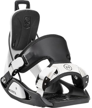 Nidecker Flow Micron Stormtrooper Snowboard Bindung – Weiß – Kinderfreundliches Speed-Entry System mit weichem Flex – Größe XS