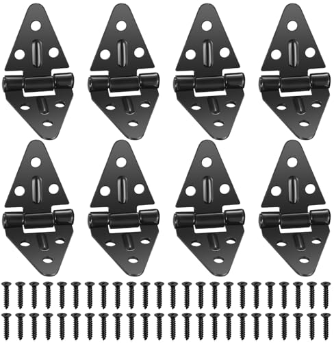 8 Stück Scharniere Klappbar, 180 Grad Scharnier Schwarz Klappscharnier, Klappenscharnier, Möbelscharnier, für Schrank, Garderobe, Holzkiste, Klapptisch, Gartentüren Scharniere