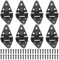 8 Piezas de Bisagras Dobles, Bisagras de 180 Grados Negras, Bisagras de Muebles, para Armario, Estantería, Caja de Madera, Mesita Abatible, Puertas de Jardín.