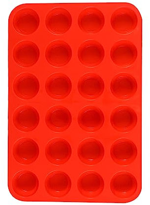 Garneck Giant Cupcake 24 Cups Silicone Baking Pan Non-Stick Heat- Muffin Maker