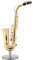 Pyhodi Miniatur-Altsaxophon-Modell, Mini-Musikinstrument-Saxophon-Ständerkoffer, Simulieren Modell-Nachbildung, Ornamente, Heim-Basteldekoration für Bücherregal, Schreibtisch Neben