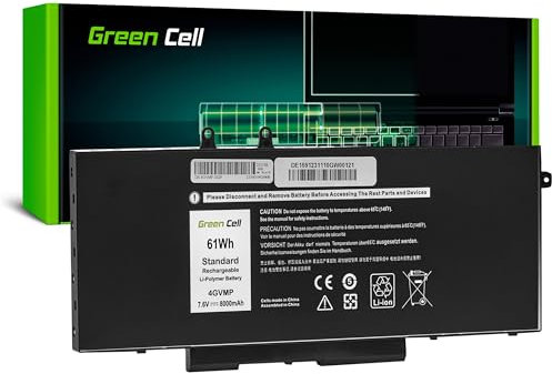 Green Cell 4GVMP R8D7N 1V1XF Batterie pour Ordinateur Portable Dell Precision 3540 3550 Inspiron 17 7791 2 en 1 15 7590 7591 Latitude 5400 5410 5500 5510 8000 mAh 7,6 V Noir