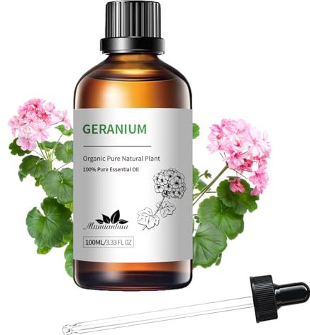 Geranienöl Mumianhua Geranie Ätherische Öl Reine Geranie Aromatherapieöl für Diffuser, Hautpflege, Haarpflege, Kerzen, Massage, Bad 100 ml