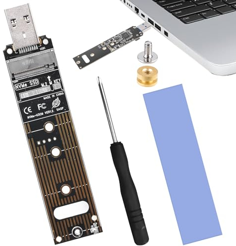 M.2 NVMe NGFF - Adaptador USB M.2 SSD con transmisión de 10 Gbps, USB 3.2 Gen 2 M.2 SSD para M Key/B+M Key SSD, M.2 a USB, compatible con UASP 2242 2260 2280