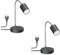 ledscom.de 2 Stück Tischleuchte WAIKA mit Schwanenhals und Schalter schwarz matt, inkl. GU10 LED Lampe (warmweiß, 0,5W, 49lm)