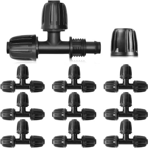Micro Drip T Stück 1/2 zoll Kunststoff mit Widerhaken 10Stk Barbed Garten Schlauch Verbinder Gartenbewässerung Barbed Tee T-anschluss passt 13mm ID Rohre Micro Drip T-stück Wasser Divider