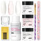 COSCELIA Kit d'Ongles Acryliques 3*8g Acrylique Professionnel Blanc, Rose et Transparent 30ml Monomère Kit Acrylique pour Extension d'Ongles Acryliques Cadeau pour Débutants
