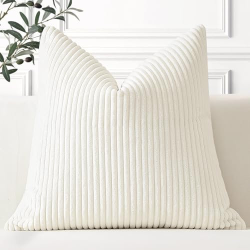 Artscope Ein Kissenbezug Kordsamt Zierkissenbezug Dekokissen Sofakissen 40x40 cm Cord Kissenhülle Couchkissen Dekorative Weiche Kissen für Sofa Wohnzimmer Zuhause Schlafzimmer Beige