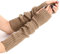 AWOCAN Lange fingerlose Handschuhe Weiche Winter Warme Handschuhe Winter Knit Armstulpen Daumenloch Handschuhe Gestrickt Warm Weben Handschuhe (KHAKI)