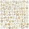 WeddHuis 100 Pièces Breloques Pendentifs pour Bijoux DIY, Charms Vintage Aesthetic pour Colliers Bracelets Boucles d'Oreilles (doré)