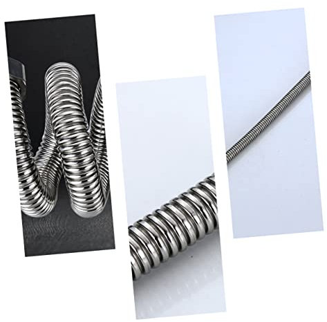 IWOWHERO 2St Faltenbalg-Druckwasserleitung aus Edelstahl Duschkopf und Schlauch Rohr Schlauch wasserhahn anschlussschlauch Wasserhahn-Anschlussschlauch wasserschlauch sprühkreide Silver