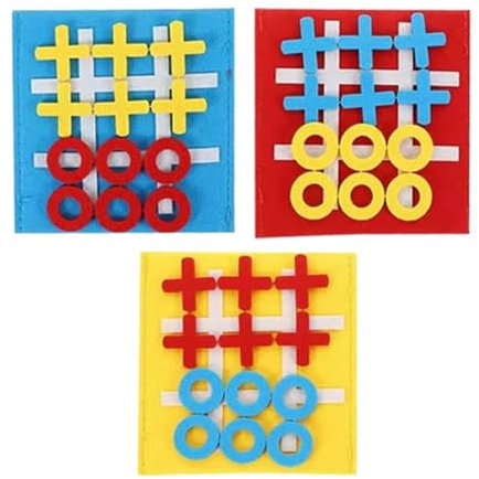 6 Stück Tic Tac Toe Spiel,Filz Tik Tak Toe Mini,Tic Tac Extreme für Kinder,Reisespiele,Lernspielzeug,Wichtelgeschenk,Brettspiel,Minispiele,AktivitäTen Der Eltern,Geburtstag,Kindertag,Zuhauser