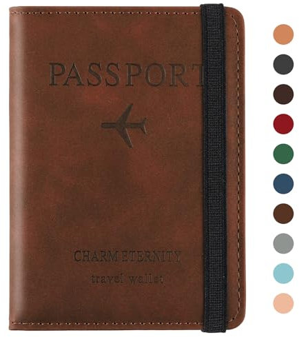 Sciphylia Reisepasshülle Reisepass Hülle Impfpass Hülle mit RFID Blocker PU-Leder Passport Cover für Damen Herren Schutzhülle Tasche Reisedokumente Organizer, Dunkles Kamel
