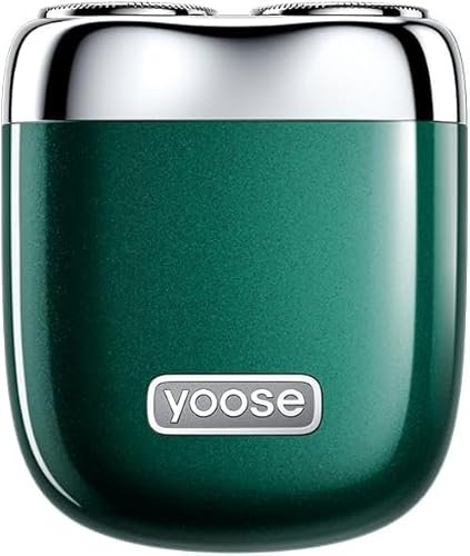 yoose MINI Rasierer Herren elektrisch, Elektrorasierer Herren aus Legierung, IPX7 wasserdicht elektrischer Rasierer Herren mit 8000rpm Motor, Typ-C-Kabel und magnetischer Scherkopf, Grün