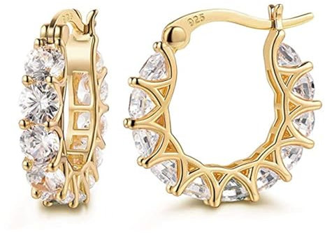 Ohrringe Silber 925 Creolen Gold, Silber, Rosé | Wasserfester Schmuck Damen | Mehrfach vergoldet mit 18k für lange Haltbarkeit | Recyceltes Silber | Edles Geschenk