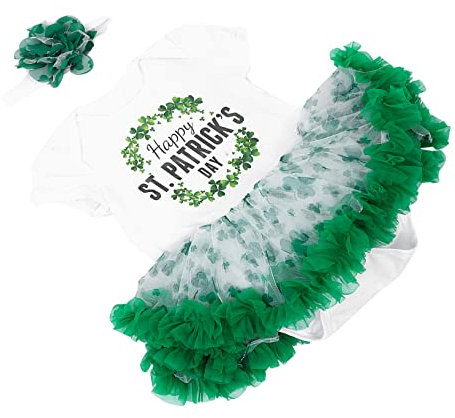 DEARMAMY 1 Set St. Patricks Day Tutu Grün Rock Baby Cartoon Buchstaben Für Urlaub Foto Requisiten Baby
