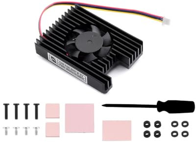 Cooling Fan for Raspberry Pi Compute Module 5, CM5 Heatsink All-in-one Cooler Cooling Fan with Thermal Tapes, 8000±10% RPM, PWM Speed Adjustment, 5V Power Supply