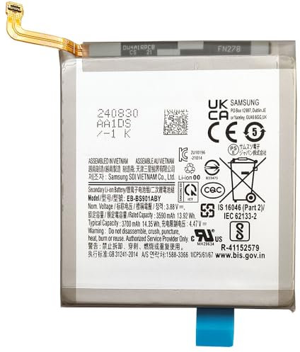 C D R Batteria ricambio originale EB-BS901ABY compatibile con Samsung Galaxy S22 SM-S901BZ. Capacità 3700 mAh