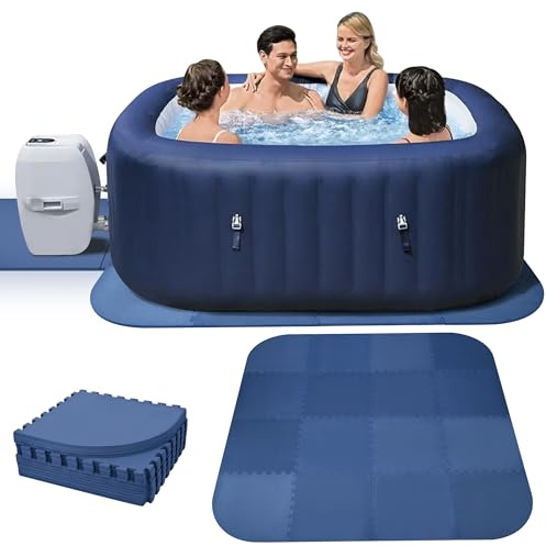 FWTRMRC 1,27 cm extra dicke Whirlpool-Matte, 214,3 cm, Whirlpool-Pad, Fundament für aufblasbare Wanne, EVA-Schaum-Polsterung, Bodenschutz, rutschfest, Pool, Spa, Outdoor-Spiel, Campingmatte für