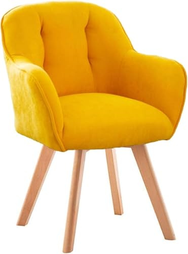 Stilvolle gelbe Esszimmerstühle, moderne, bequeme Küchenstühle mit dicker gebogener Rückenlehne und stabilem Hartholzrahmen, perfekt für Esszimmer und Heimdekoration