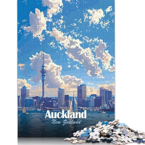 Teenagers Jigsaw Puzzle Auckland New Zealand Cityscape Art 1000 Piece Jigsaw Puzzles Paper Jigsaw Puzzle for Adults Educational Games 38x26cm/1000pcs