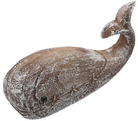 ROMISBABA Walstatue aus Kunstharz im Vintage-Stil Maritime Wohnaccessoires als Tischdekoration Wal-deko im Küstenstil für Zuhause und Büro