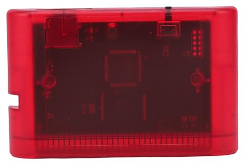 Plyisty Mega Drive V3 Pro Game Cartridge for Genesis & Master System, 3000 in 1 Flash Cart with 4GB Card, Save States & CD BIOS Support Region Free Red Game Console Accessory