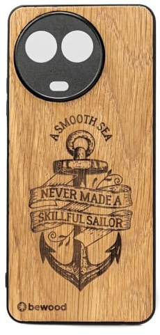 Bewood Holz Hülle kompatibel mit Realme 11 5G - Schutzhülle aus Echtholz & TPU Silikon, Kompatibel mit QI-Ladegeräten, Stoßfestes Case, Handgefertigt in Polen - Eiche