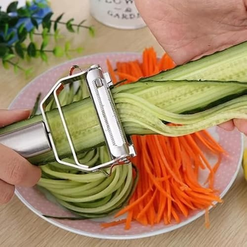 Multifunctional Stainless Steel Vegetable Peeler and Grater, Julienne Slicer for Fruit, Potato, Carrot, Cucumber
