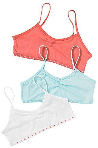 Just Essentials Girls Back to School 3 Pack Cotton Crop Bra Tops UK Seller