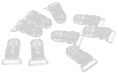 Fenteer 10 Weiß Schnuller Clips Schnullerkettenclip Verschlüsse Halter Zubehör