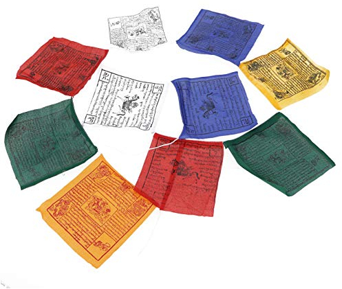 GURU SHOP Tibetische Gebetsfahne 10 Wimpel - 3,30 M/Baumwolle, Size:5 Stück Sparpack