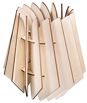 Rayher Bastelset Holz Lamellenlampe Oslo, skandinavisches Design, aus Naturholz, FSC Mix Credit, 18,5x18,5x20cm, Lampenschirm für Stehlampe oder Hängelampe, 62899505, Natur