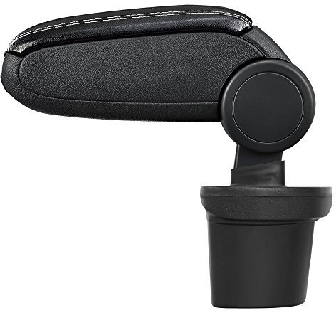 LP Trade Accoudoir Central pour Juke 1 I | Accessoire Console de Rangement et Repose-bras avec Compartiment Organiseur | Pièce Détachée d'Intérieur de Voiture | Simili Cuir Noir - Couture Blanche