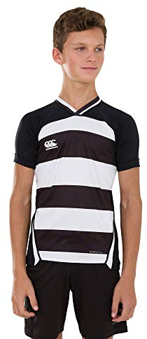 Canterbury of New Zealand Vapodri Evader Rugby-Trikot für Jungen, schwarz/weiß, Größe M