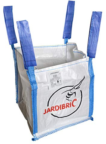 Jardibric - Sac à Gravats 250L en Polypropylène (PP) Robuste : Indéchirable, Certifié 500 Kg, 4 Sangles de Levage, Dimensions 60x60x70 cm - Solution Idéale pour vos Travaux
