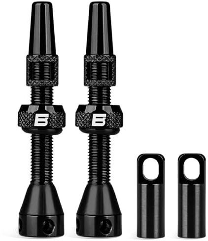 BWSHLF Tubeless Presta Valve Stem 40/44/55/60/65/80/100 mm, Super Light Alloy Presta Valve Stem Kit with Valve Core Remover Tool and Valve Stem Caps - Multiple Color and Size Options(Pair)