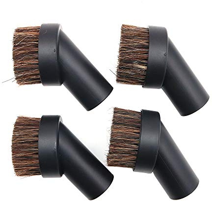 Namvo - Set di 4 spazzole per aspirapolvere in setole di crine di Cavallo morbide per spolverare, Piccoli Angoli Rotondi/Pista per la Pulizia